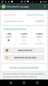 Información de pago