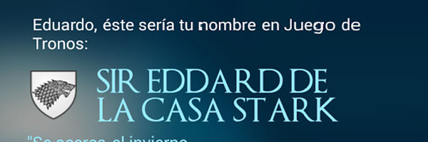 Tu nombre en Juego de Tronos