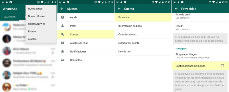 whatsapp check azul