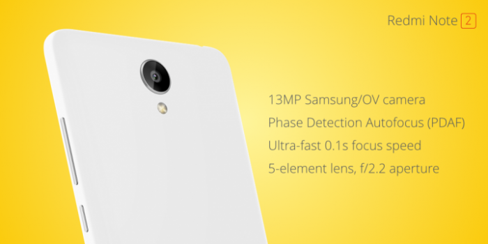 Xiaomi Redmi Note 2 Prime camara