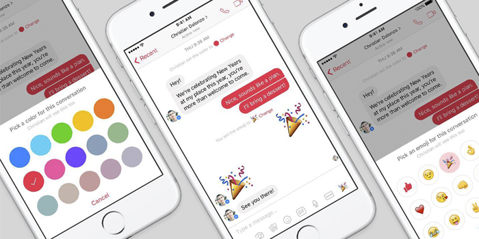 Facebook Messenger se actualiza con colores, apodos y emojis