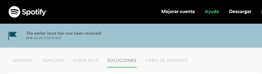 Spotify ya vuevle funcionar 3 febrero 2016