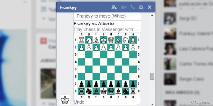 ¿Sabías que puedes jugar al ajedrez en Facebook Messenger?