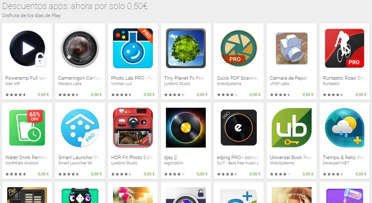 google play dias de play oferta