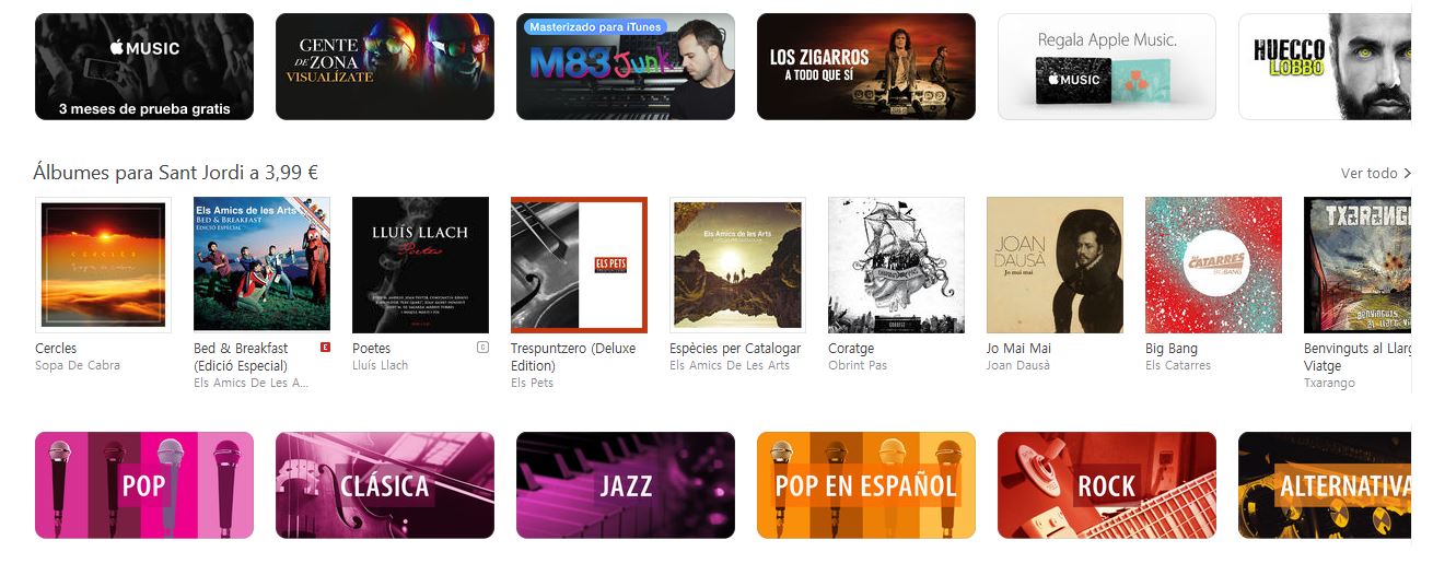 albumes para sant jordi 2016 itunes