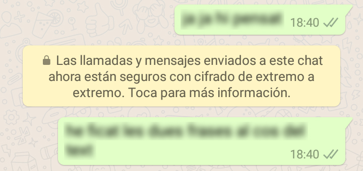 whatsapp cifrado de extremo a extremo chat individual