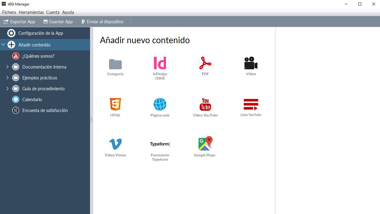 480 interactive manager crear contenido