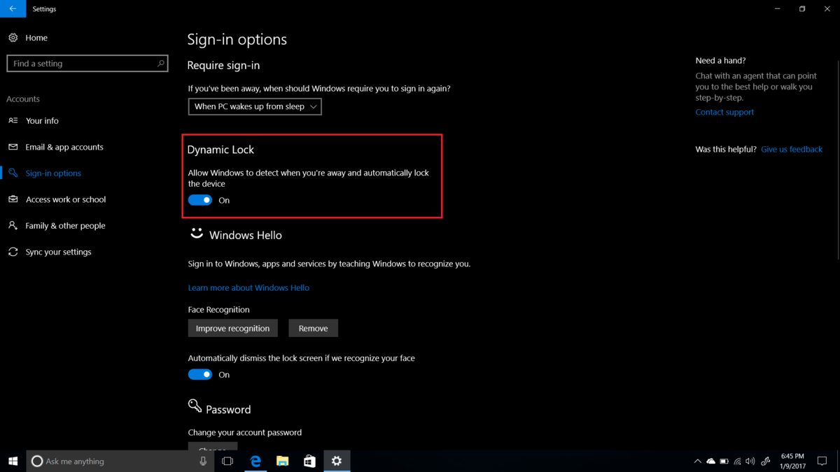 bloquear Windows 10 al alejarse