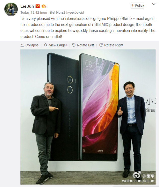 pantalla del xiaomi mi mix 2 332