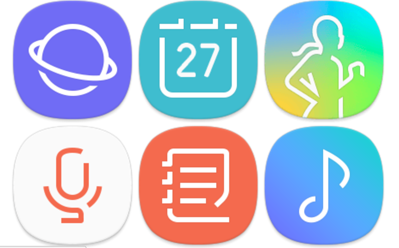 iconos del samsung galaxy s8