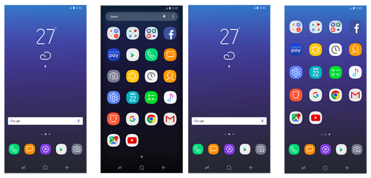 iconos del samsung galaxy s8