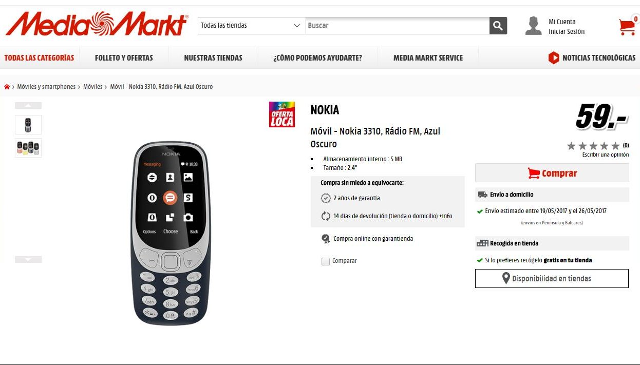 reservar el nokia 3310