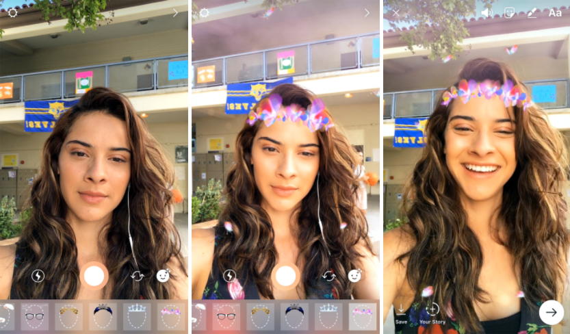 filtros en directo en Instagram Stories