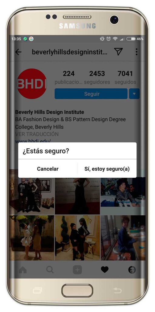 bloquear a un usuario en Instagram