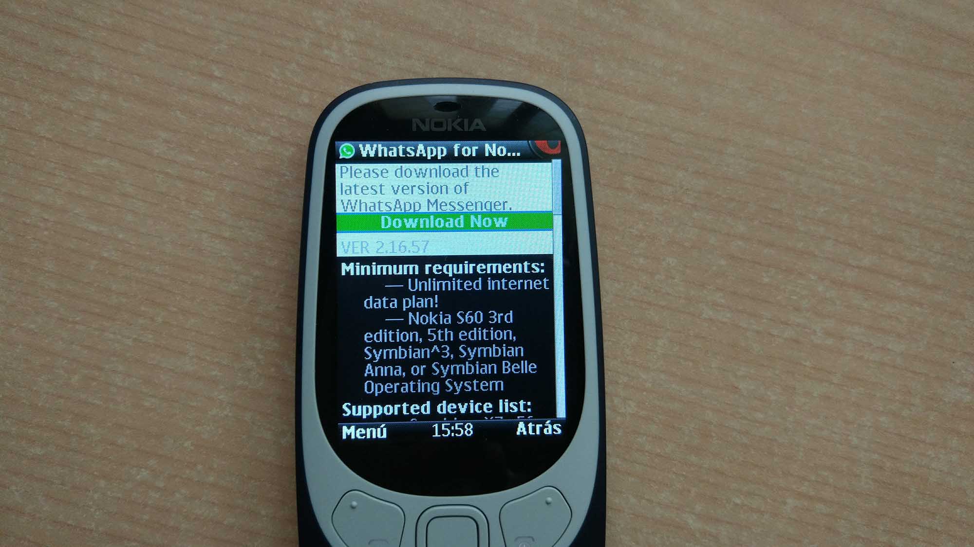 comment installer whatsapp sur nokia 3310