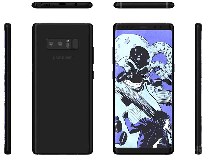 nuevo render del galaxy note 8