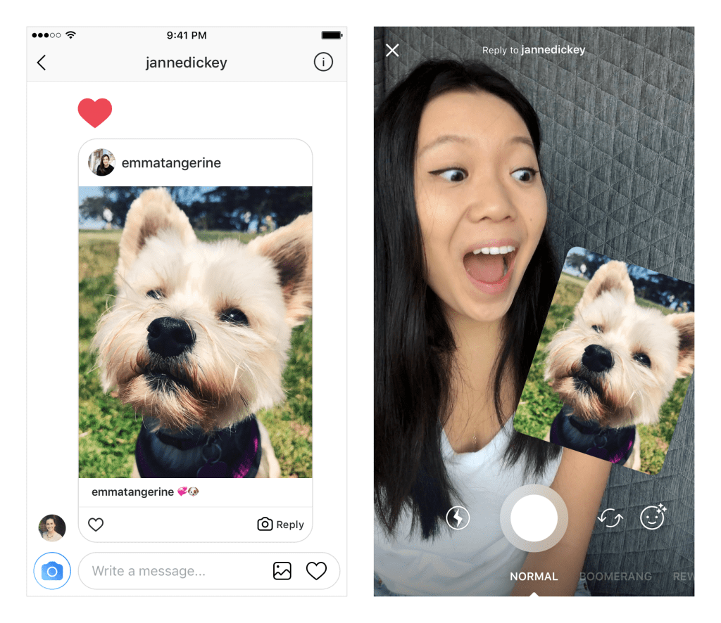 respuestas con fotos y vídeos en Instagram Direct
