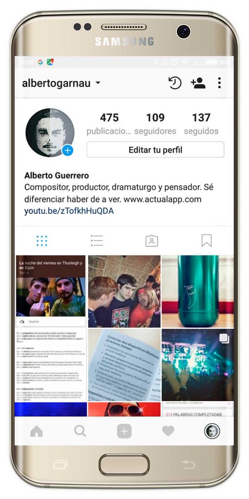 dos pasos de Instagram