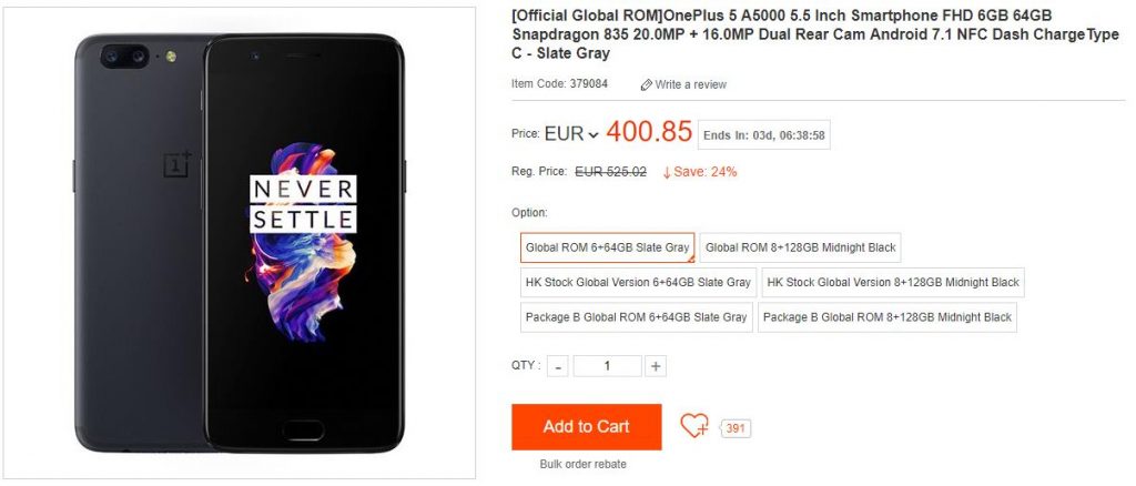 descuento del oneplus 5