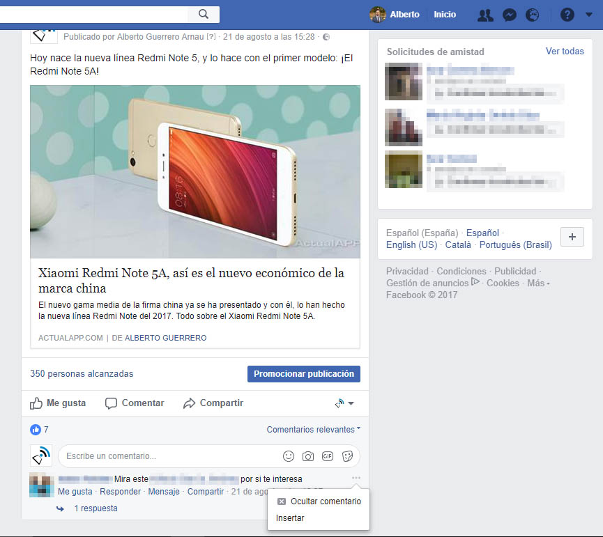bloquear el acceso a alguien en una página de Facebook
