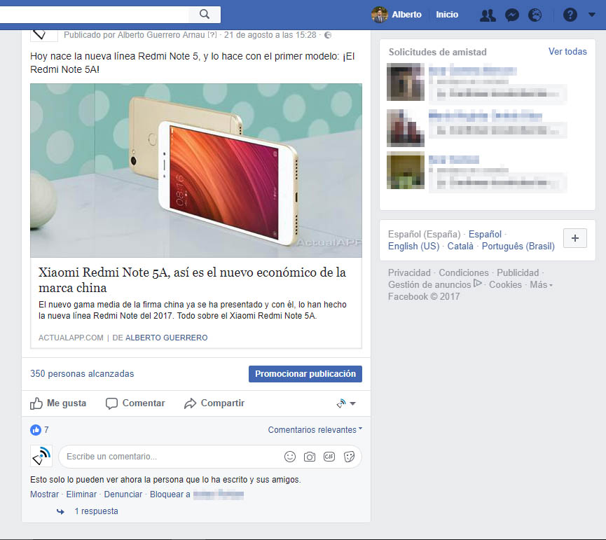 bloquear el acceso a alguien en una página de Facebook
