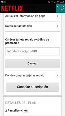 dar de baja netflix