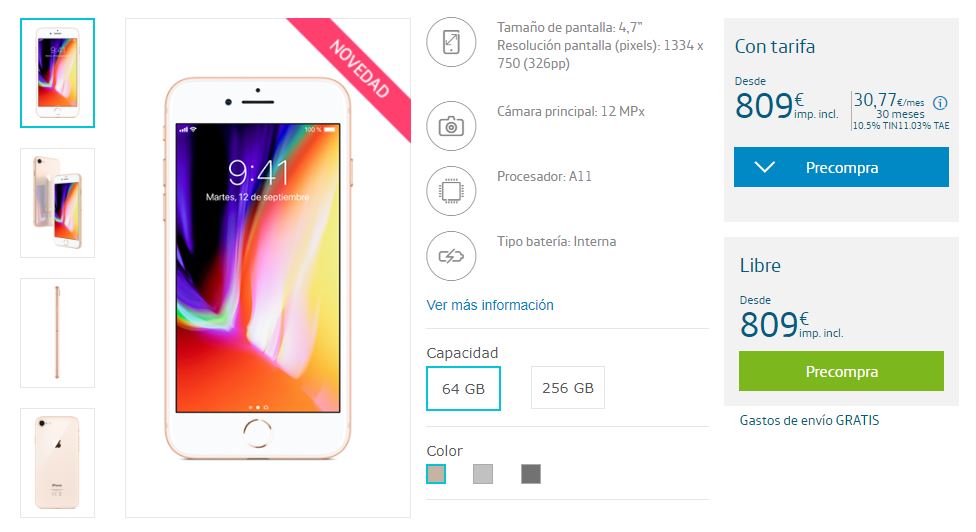 iPhone 8 en Movistar