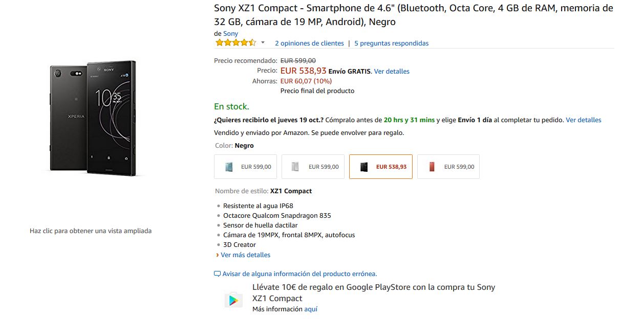 Xperia XZ1 Compact de oferta