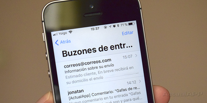 varias cuentas de email en iOS 11