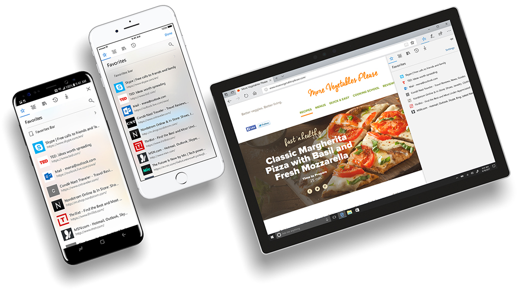 microsoft edge en android y ios