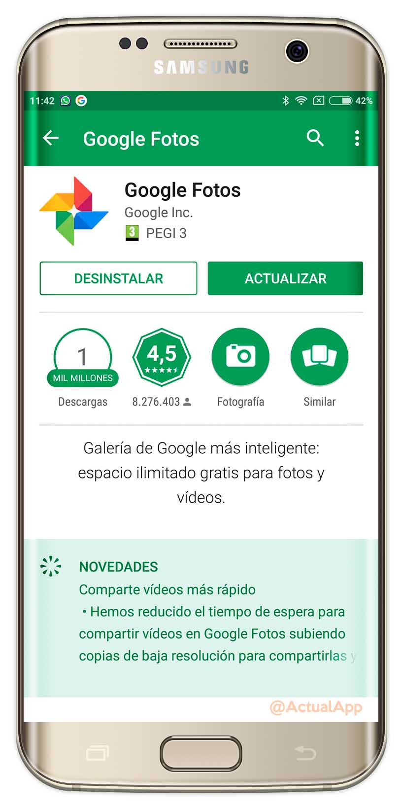 backup de vídeos en Google Fotos