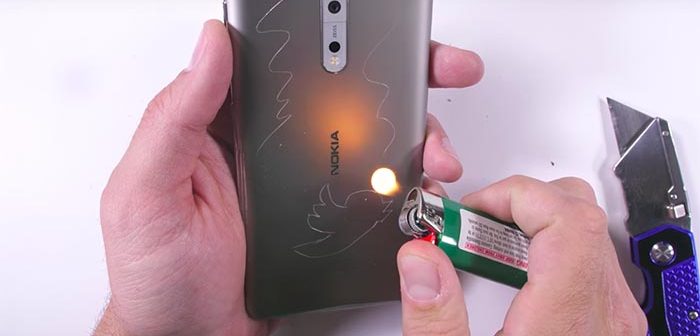 test de resistencia del nokia 8