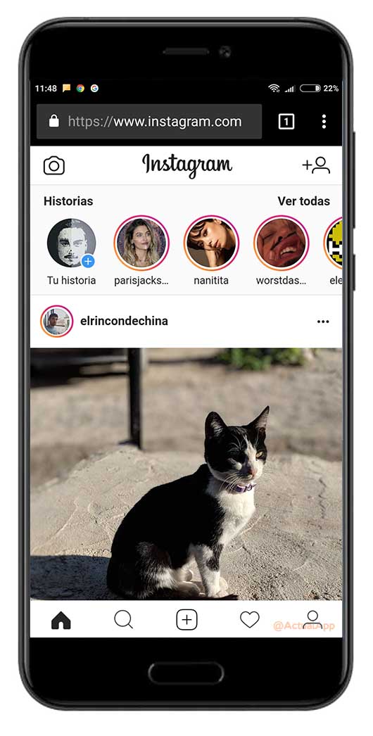 historias a Instagram desde el navegador