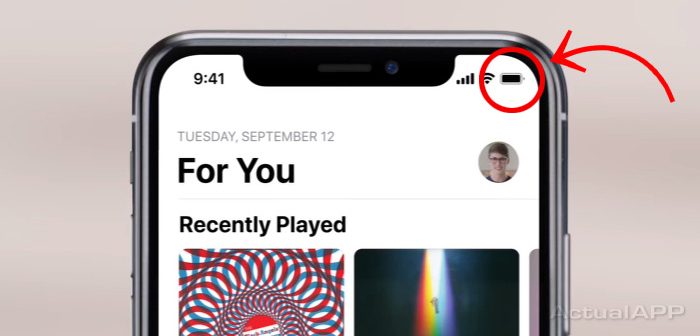porcentaje de la batería del iphone x