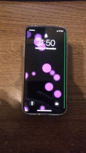 línea verde en la pantalla del iPhone X