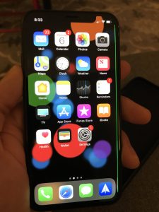 línea verde en la pantalla del iPhone X