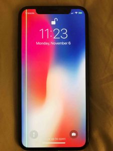 línea verde en la pantalla del iPhone X