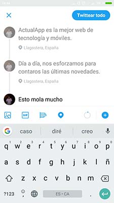 publicar hilos en twitter a traves de la app