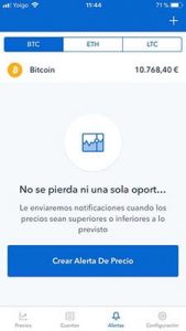 avisos sobre el precio del bitcoin