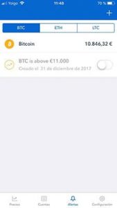 avisos sobre el precio del bitcoin