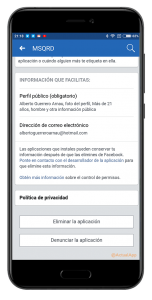 acceso de datos en facebook