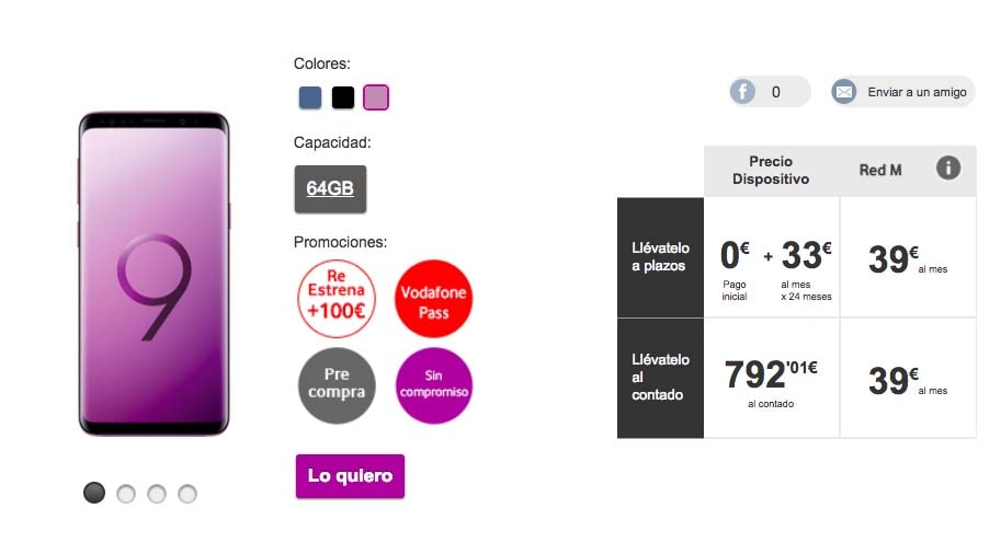 precios del samsung galaxy s9