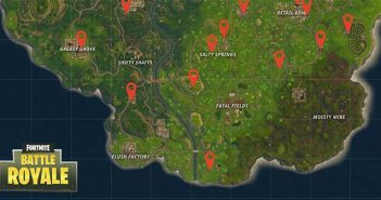Mapa con la ubicacion de las maquinas expendedoras de Fortnite