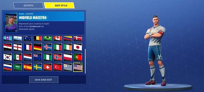 camisetas de futbol en fortnite