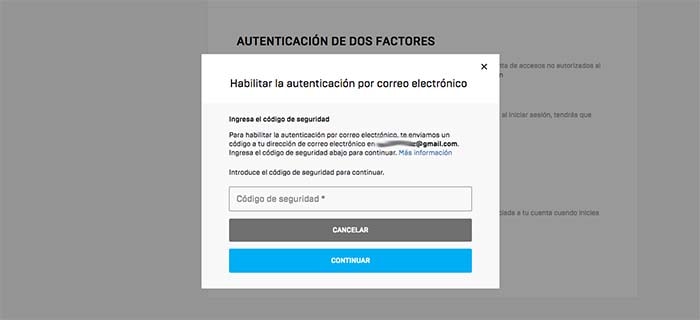autentificacion en dos pasos de fortnite