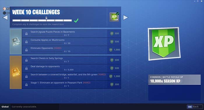 desafios de la semana 10 de fortnite