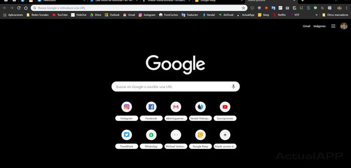 modo oscuro en Chrome