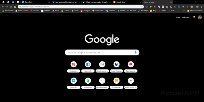 modo oscuro en Chrome