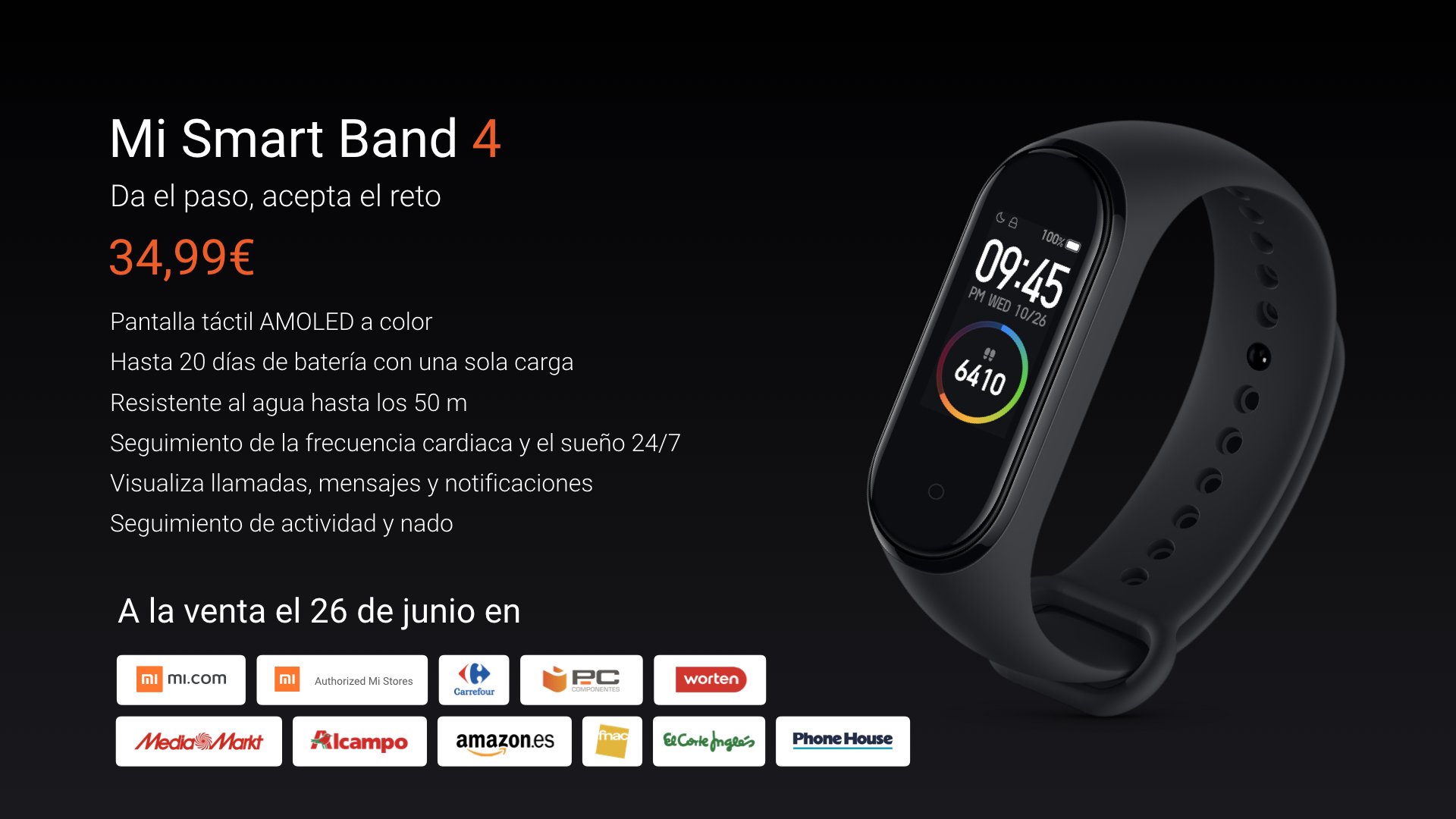 La Xiaomi Mi Band 4 llega a oficialmente un precio de