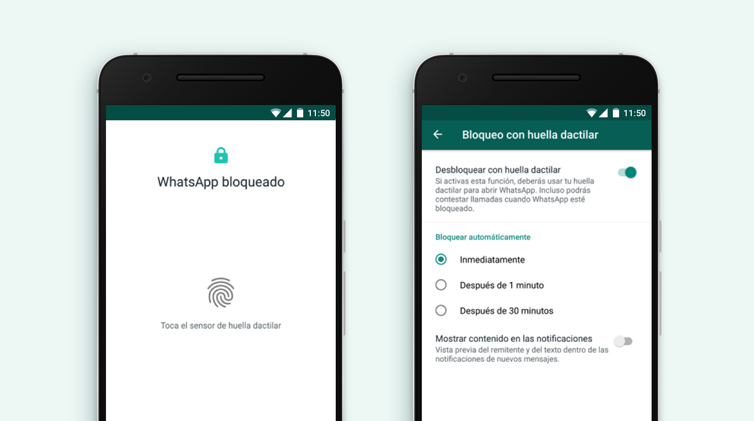 huella whatsapp android